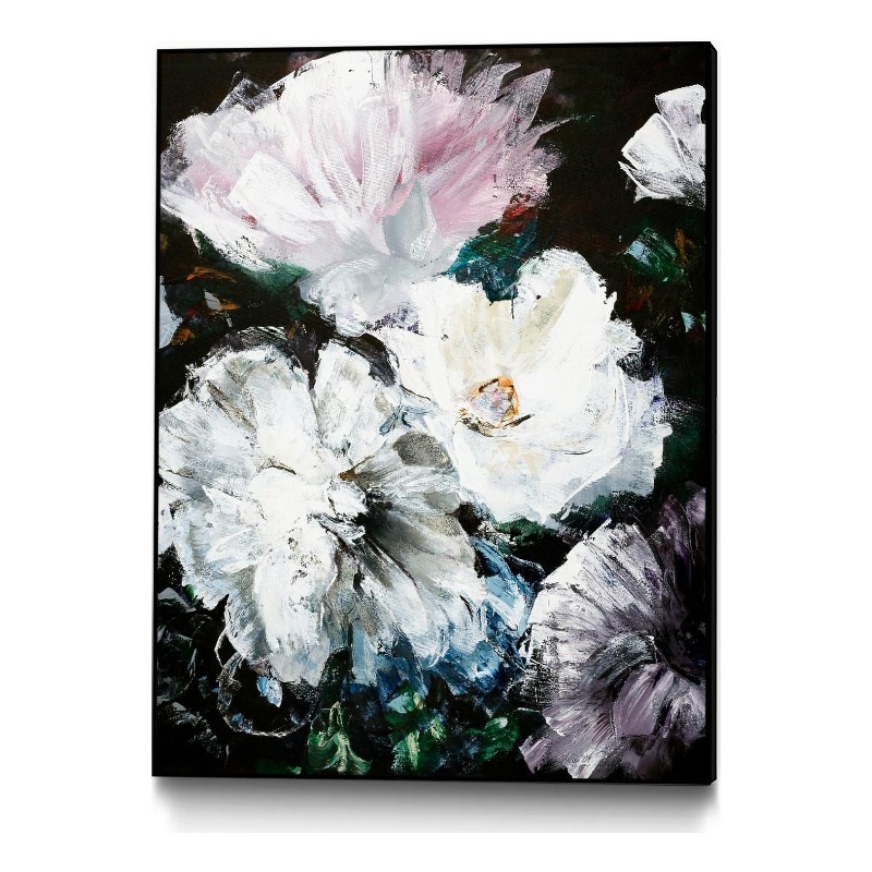 Giant Art Canvas  30x40 Soft Hue Flowers Framed in Multi-Color