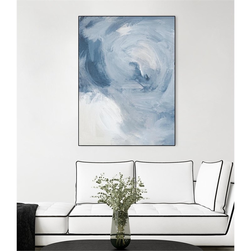 Giant Art Canvas  30x40 Blue Cloudy Dreams II Framed in Multi-Color