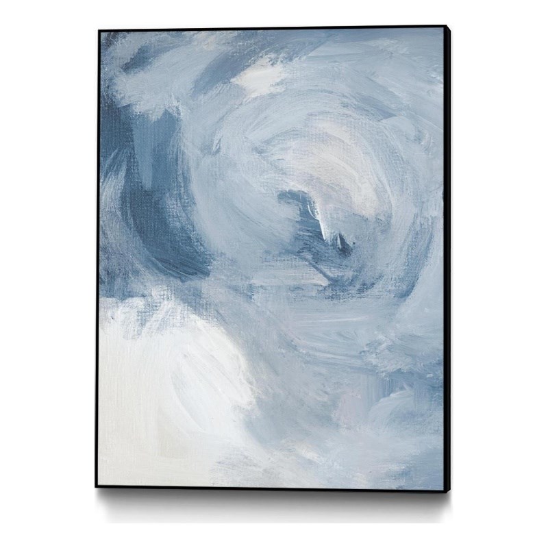 Giant Art Canvas  30x40 Blue Cloudy Dreams II Framed in Multi-Color