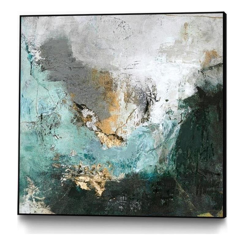 Giant Art Canvas  20x20 Arctic Green Framed in Multi-Color