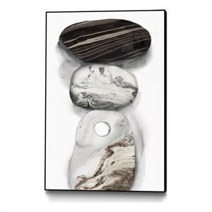 Giant Art Canvas  24x36 Majestic Rocks I Framed in White