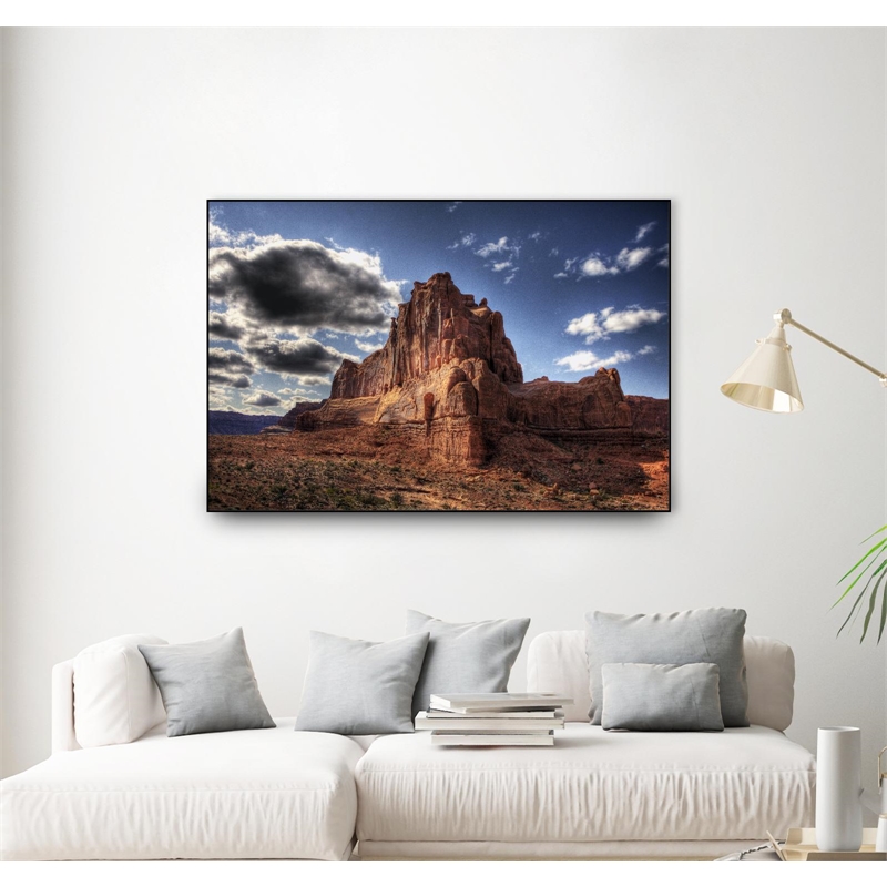Giant Art Canvas  36x24 Red Mountain Framed in Multi-Color