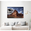 Giant Art Canvas  36x24 Red Mountain Framed in Multi-Color