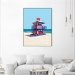 Giant Art Canvas  30x40 Americana Villa Framed in Red
