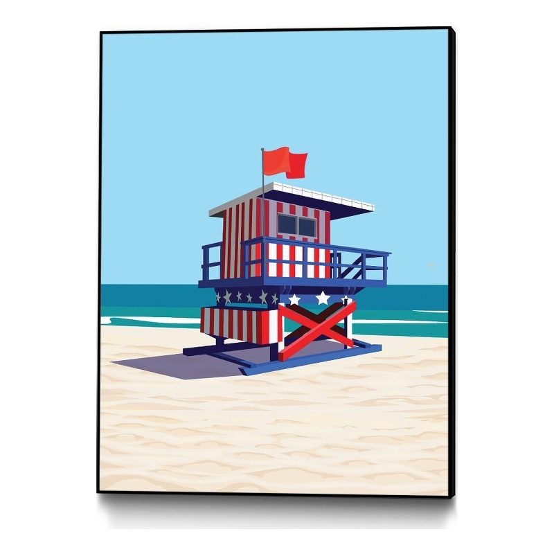 Giant Art Canvas  30x40 Americana Villa Framed in Red
