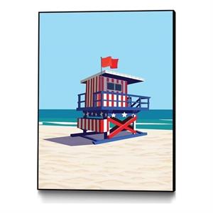 Giant Art Canvas  24x32 Americana Villa Framed in Red