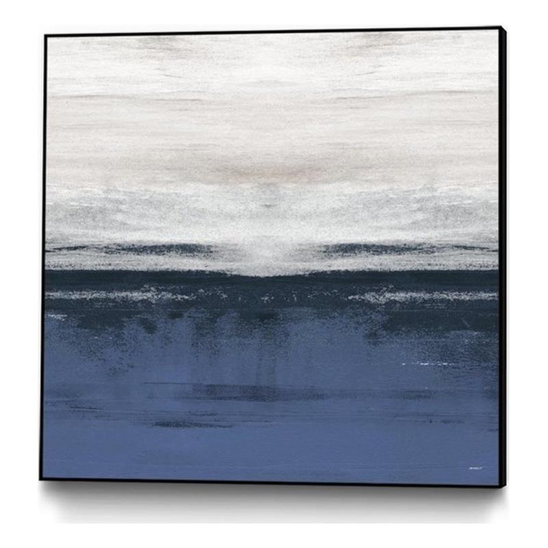 Giant Art Canvas  20x20 Familiar Feeling Blue Square II Framed in Multi-Color