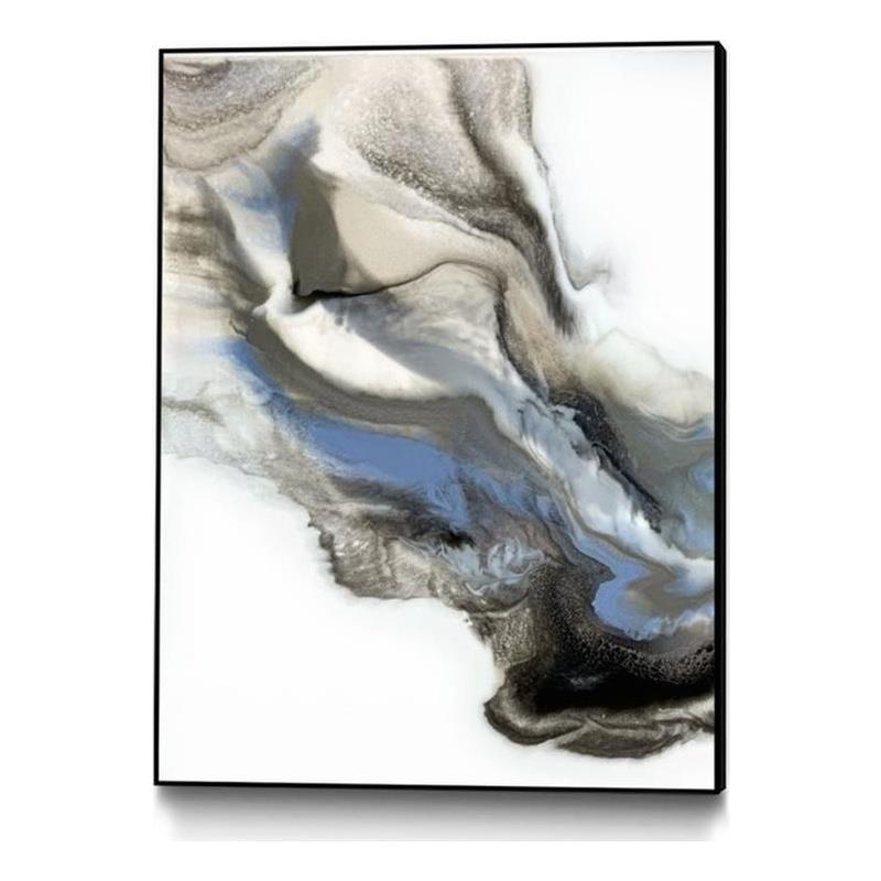 Giant Art Canvas  30x40 Green And Blue Wave Framed in Multi-Color