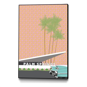 Giant Art Canvas  24x36 Palm Springs With Convertible Framed in Multi-Color