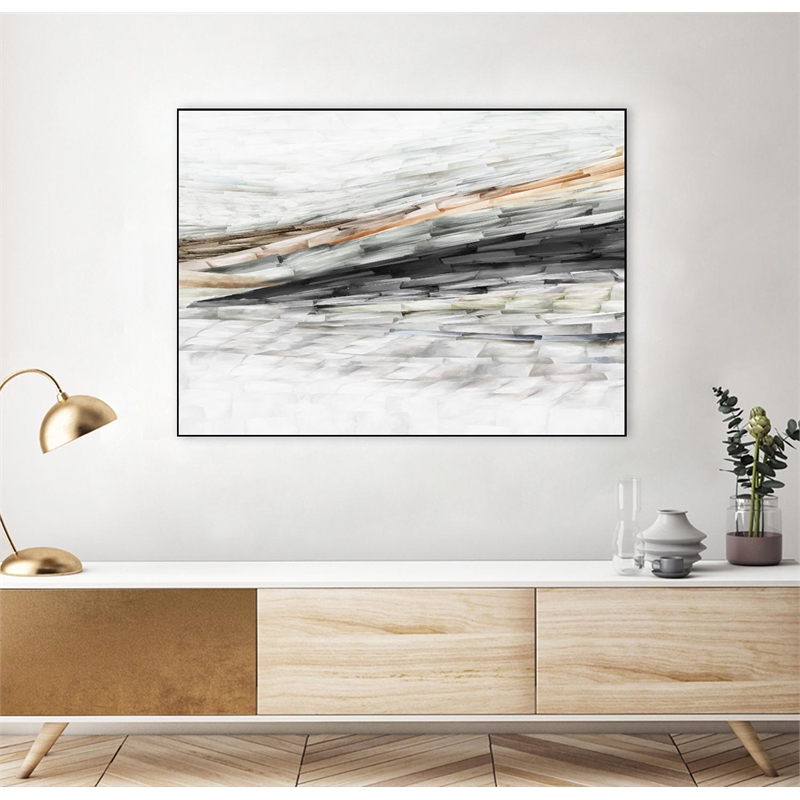 Giant Art Canvas  32x24 Lady of the Rocks II Framed in Multi-Color