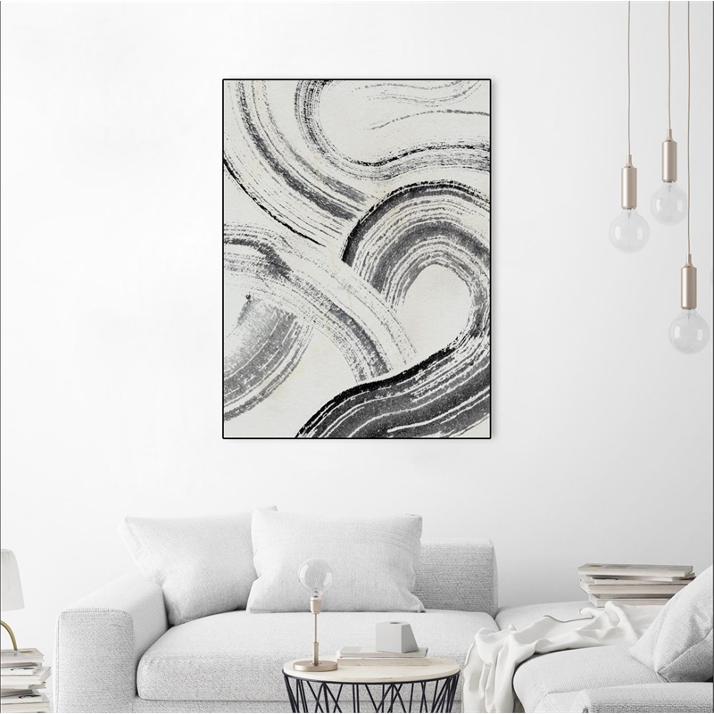 Giant Art Canvas  30x40 Zen Flow I Framed in White