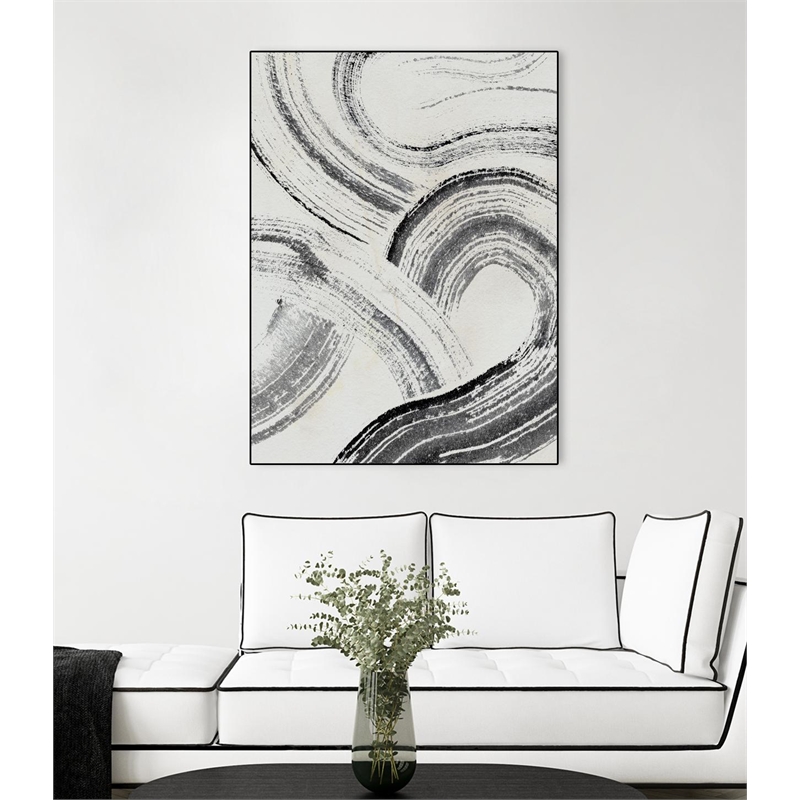 Giant Art Canvas  30x40 Zen Flow I Framed in White