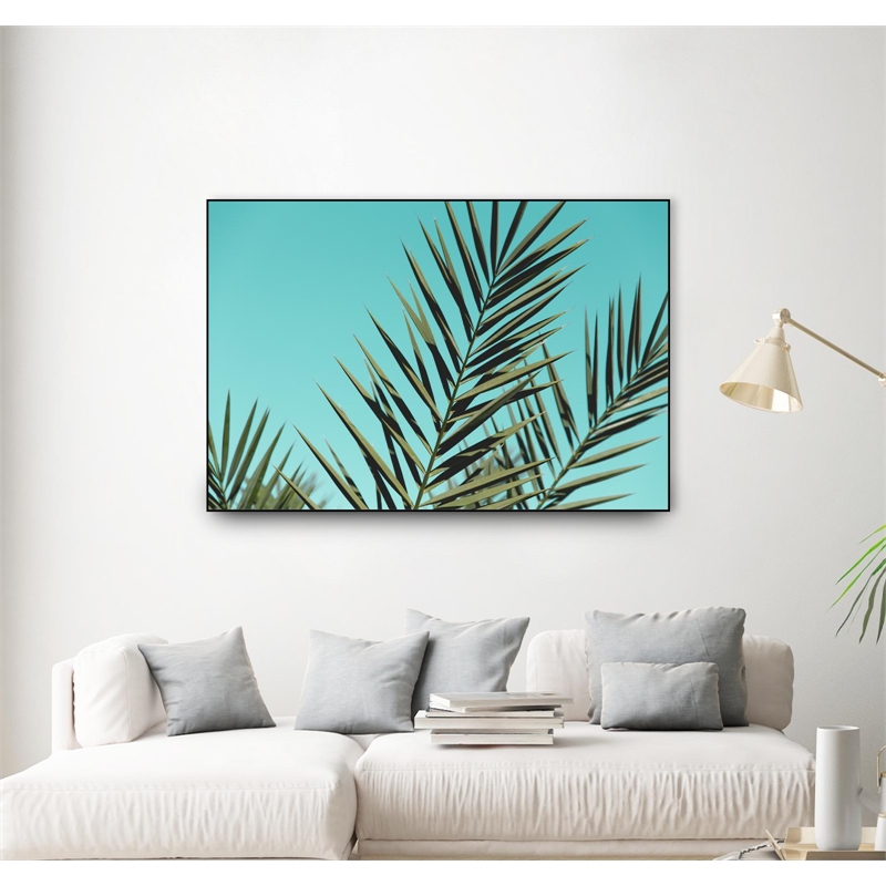 Giant Art Canvas  36x24 Tropical vibes Framed in Green