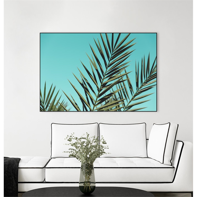 Giant Art Canvas  36x24 Tropical vibes Framed in Green