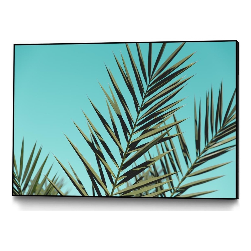 Giant Art Canvas  36x24 Tropical vibes Framed in Green