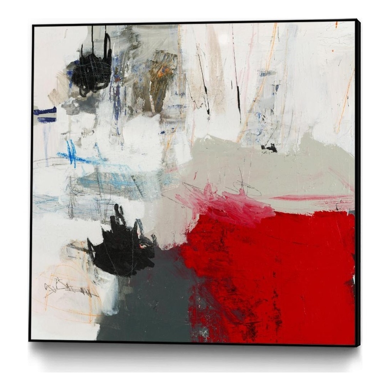 Giant Art Canvas  30x30 The Mountain Comes To You Framed in Multi-Color