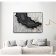 Giant Art Canvas  36x24 Dark Watercolor Agate Square Framed in Multi-Color