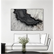 Giant Art Canvas  36x24 Dark Watercolor Agate Square Framed in Multi-Color