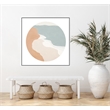Giant Art Canvas  30x30 Mid Century Landscape Circle I Framed in Multi-Color