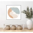 Giant Art Canvas  20x20 Mid Century Landscape Circle I Framed in Multi-Color