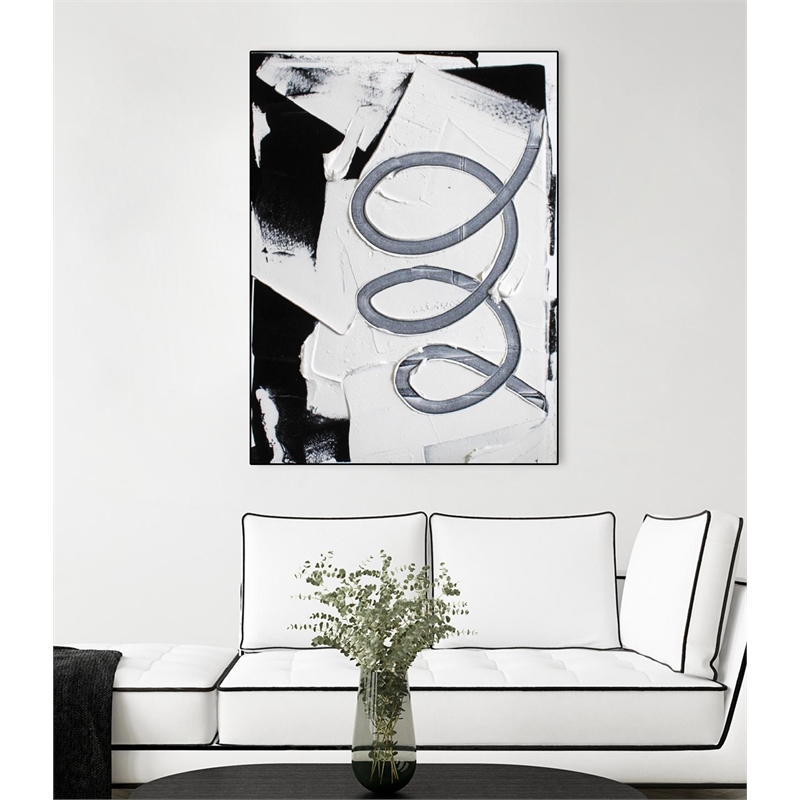 Giant Art Canvas  24x32 Swirl  Framed in Multi-Color