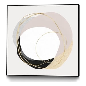 Giant Art Canvas  30x30 Ring of Gold II Framed in Pink