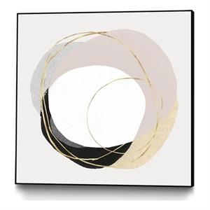 Giant Art Canvas  20x20 Ring of Gold II Framed in Pink