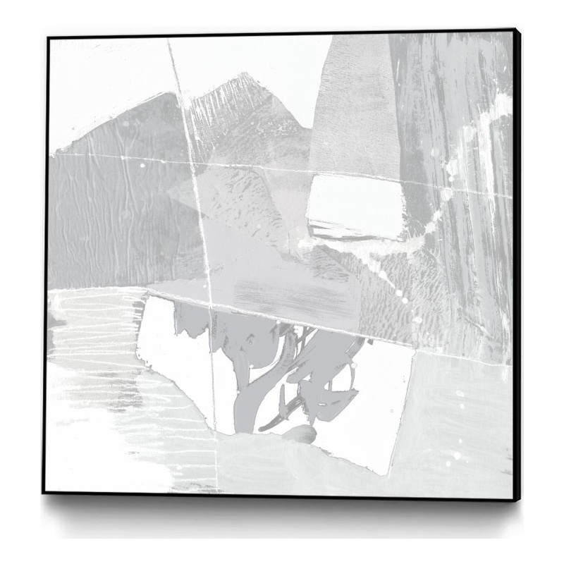 Giant Art Canvas  30x30 Composition Neutral II Framed in White