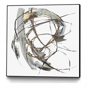 Giant Art Canvas  20x20 Gestural Gold I Framed in Multi-Color