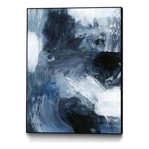 Giant Art Canvas  24x32 Composition in Blue III Framed in White