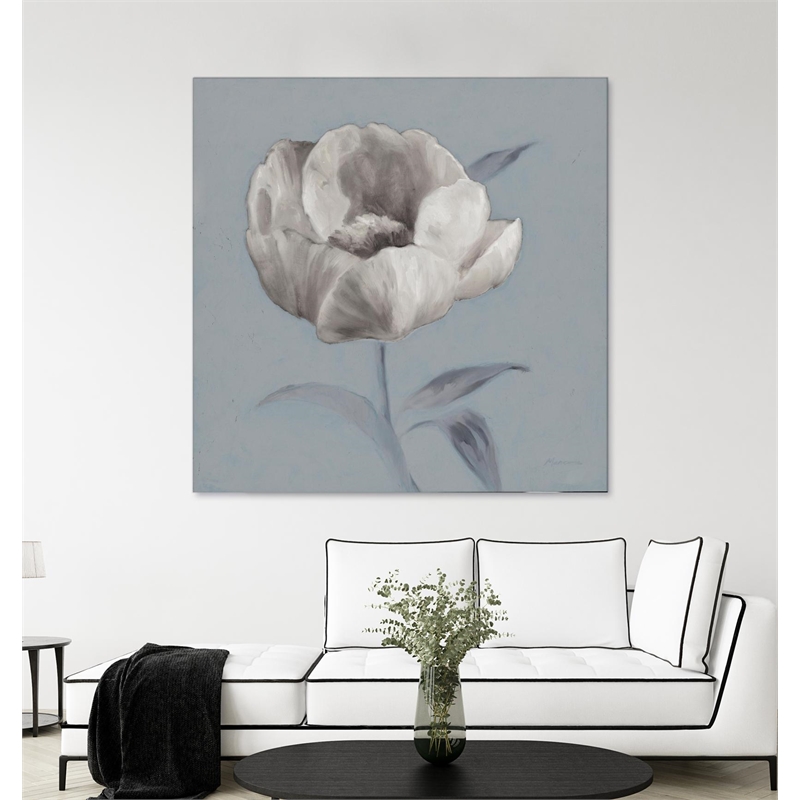 Giant Art 72x72 FLORAL SYMPOSIUM I Fine Art Giant Canvas Print in White