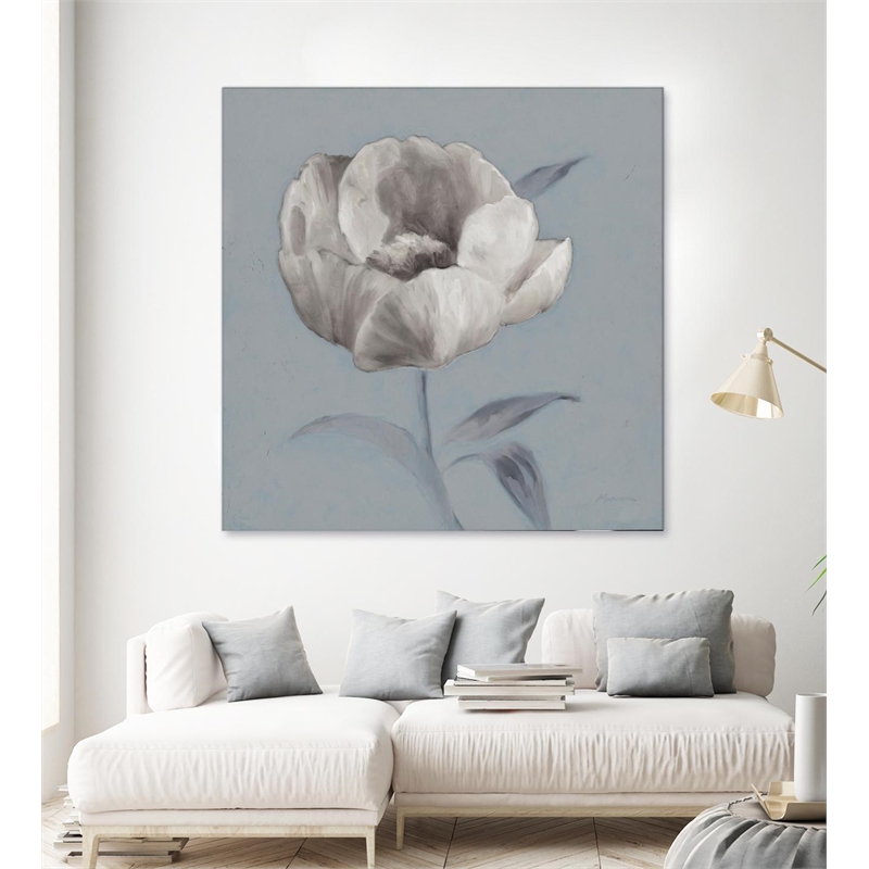 Giant Art 54x54 FLORAL SYMPOSIUM I Fine Art Giant Canvas Print in White