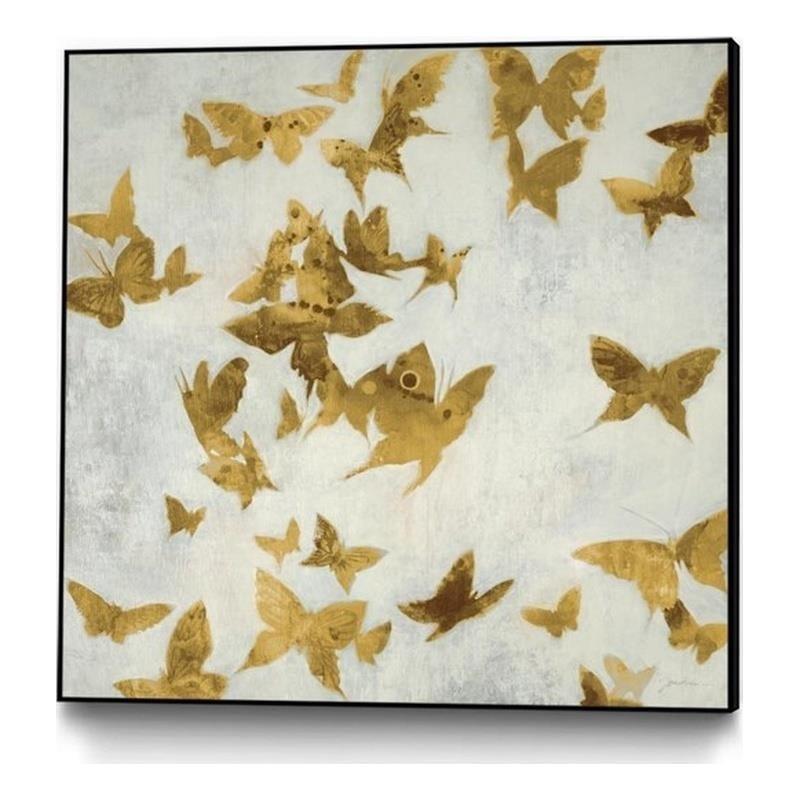 Giant Art Canvas  20x20 Flutterbys V2 Framed in Multi-Color