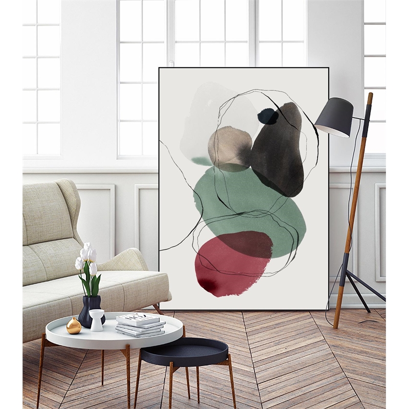 Giant Art Canvas  24x36 Kachi I Framed in Red