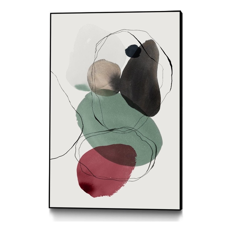 Giant Art Canvas  24x36 Kachi I Framed in Red