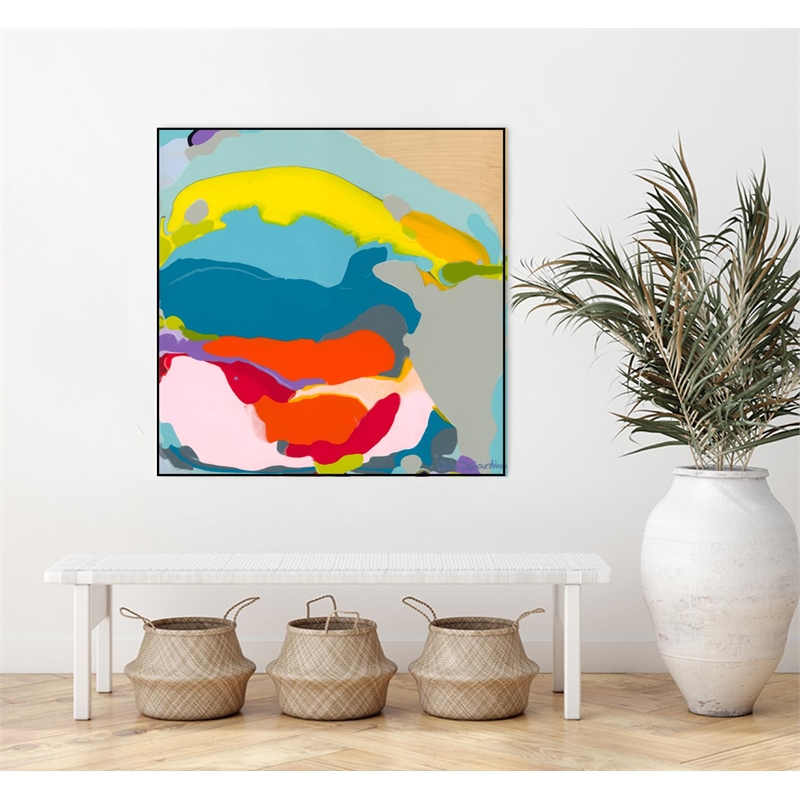 Giant Art Canvas  20x20 Free Falling Framed in Pink