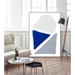 Giant Art Canvas  24x36 Blue Simple Shapes II Framed in Multi-Color
