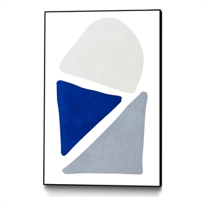 Giant Art Canvas  24x36 Blue Simple Shapes II Framed in Multi-Color