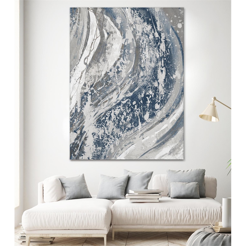 Giant Art 72x54 Blue Wave Fine Art Giant Canvas Print in Multi-Color