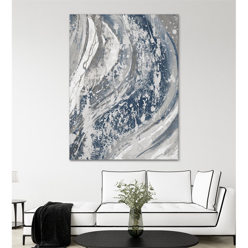 Giant Art 72x54 Blue Wave Fine Art Giant Canvas Print in Multi-Color