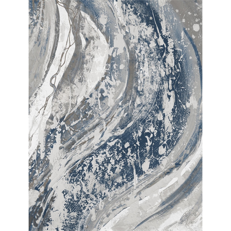 Giant Art 72x54 Blue Wave Fine Art Giant Canvas Print in Multi-Color