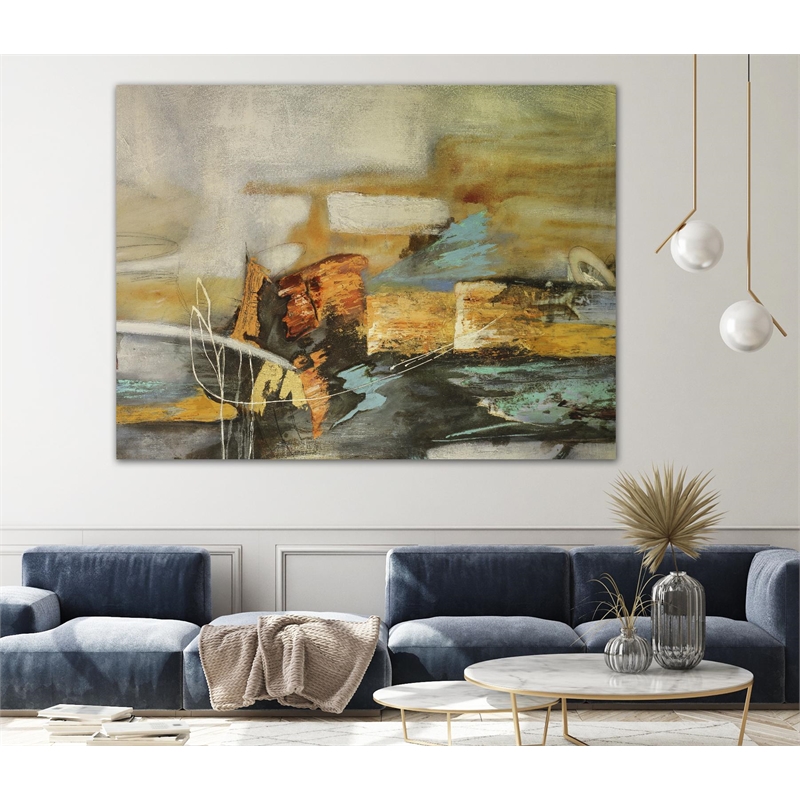 Giant Art 72x54 Composicion II Fine Art Giant Canvas Print in Yellow