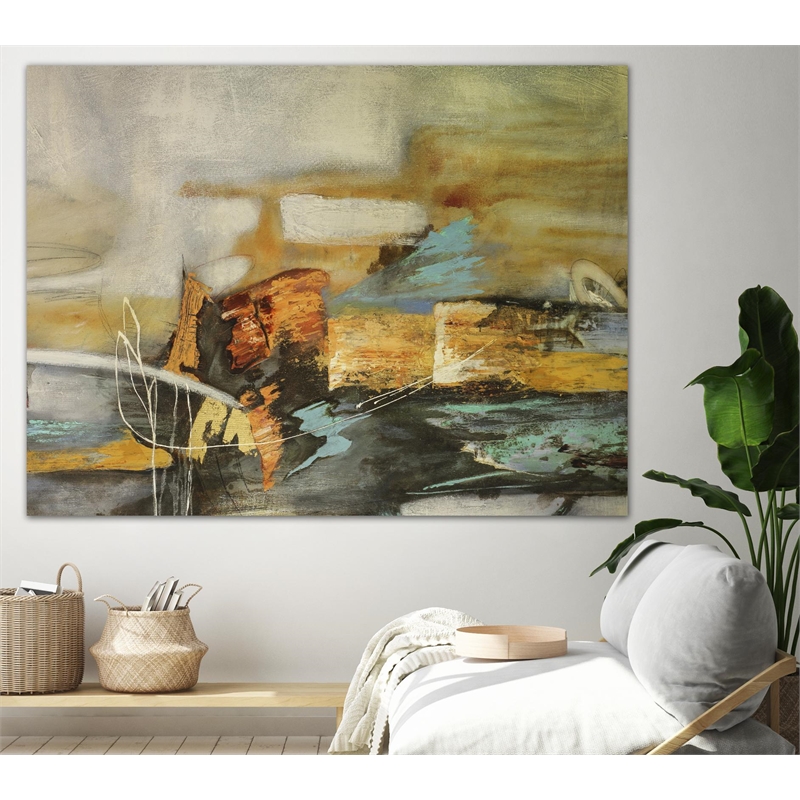 Giant Art 72x54 Composicion II Fine Art Giant Canvas Print in Yellow