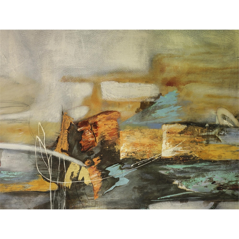 Giant Art 72x54 Composicion II Fine Art Giant Canvas Print in Yellow