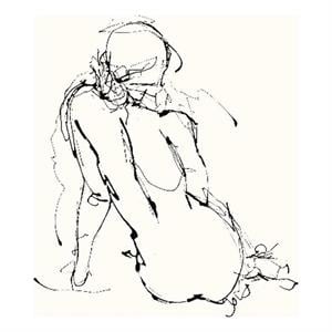 Giant Art 84x54 Contour Figure 4 Fine Art Giant Canvas Print in White