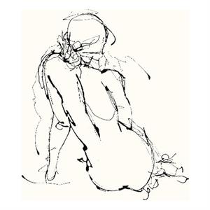 Giant Art 72x48 Contour Figure 4 Fine Art Giant Canvas Print in White