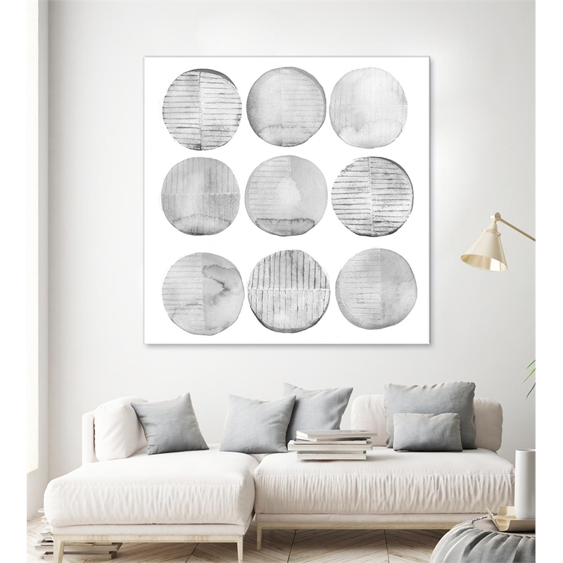 Giant Art 72x72 Soft Circles II Fine Art Giant Canvas Print in Multi-Color