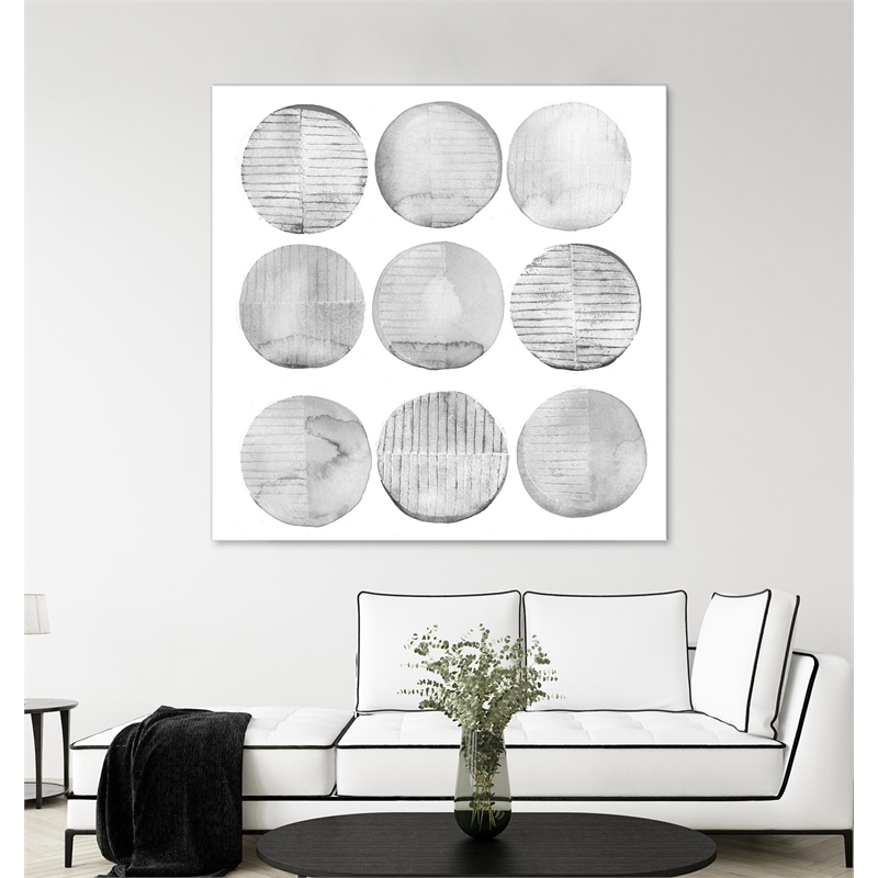 Giant Art 72x72 Soft Circles II Fine Art Giant Canvas Print in Multi-Color