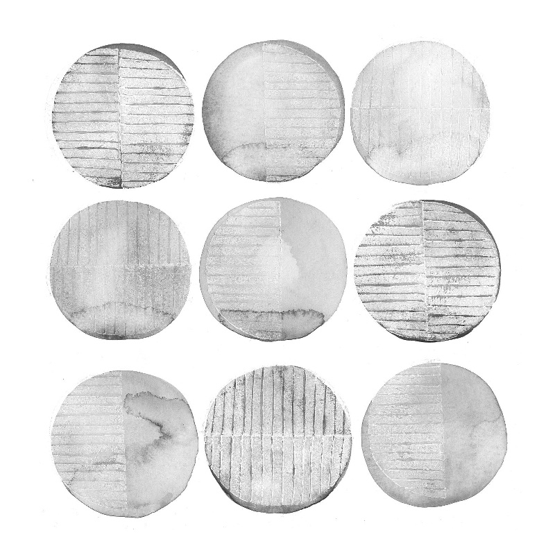 Giant Art 72x72 Soft Circles II Fine Art Giant Canvas Print in Multi-Color