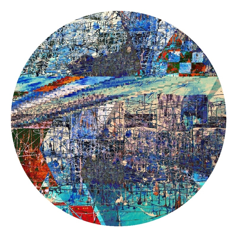 Giant Art 54x54 Circa IX Fine Art Giant Canvas Print in Red